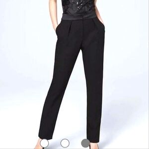 WHBM Black Tuxedo pleated taper pants 16